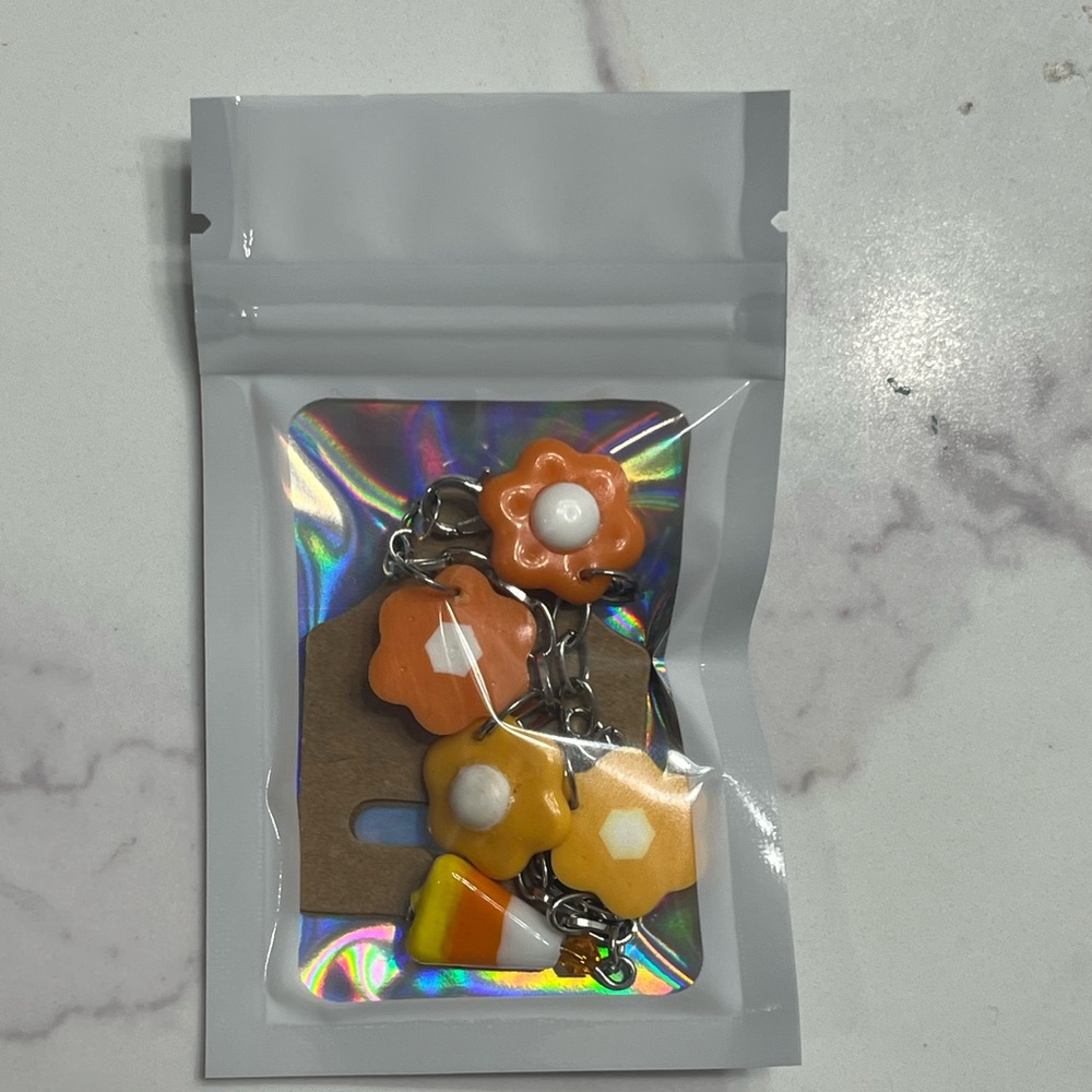 Floral and Candy Corn earring Set